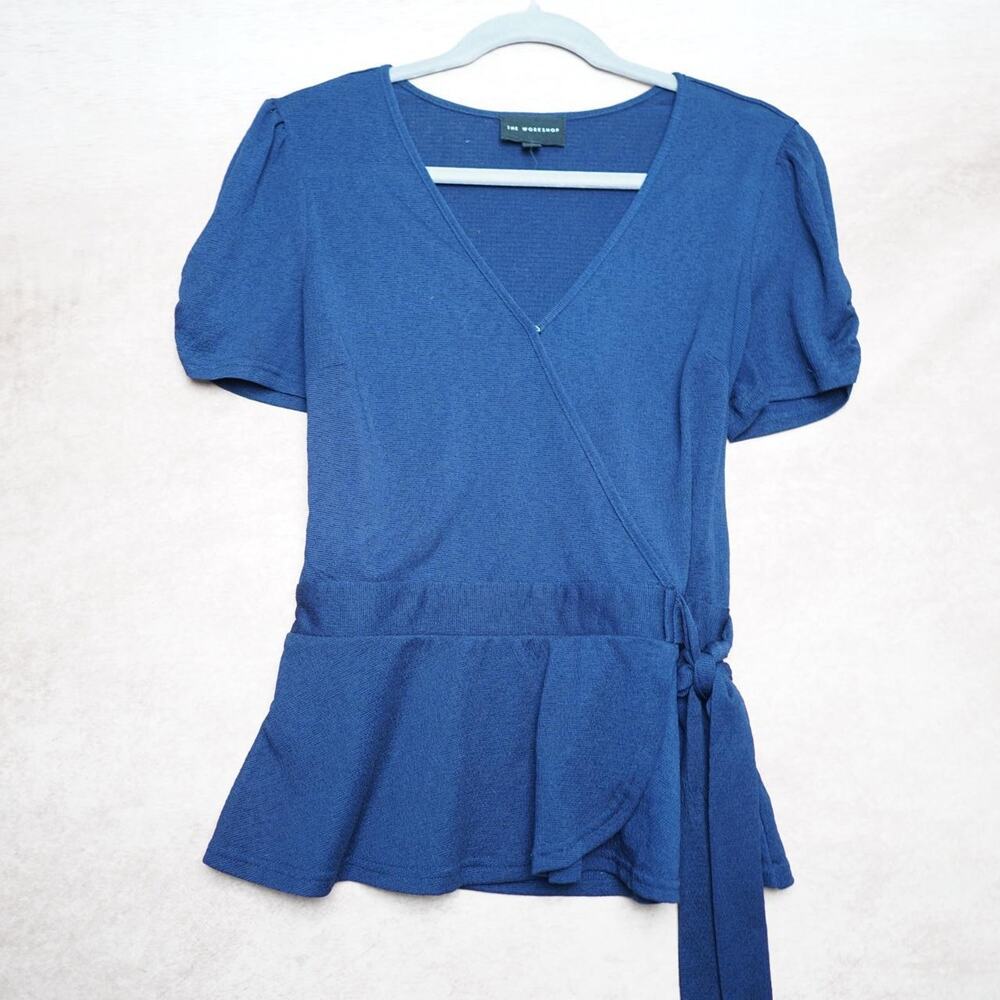 The Workshop Coquette Peplum Wrap Top M